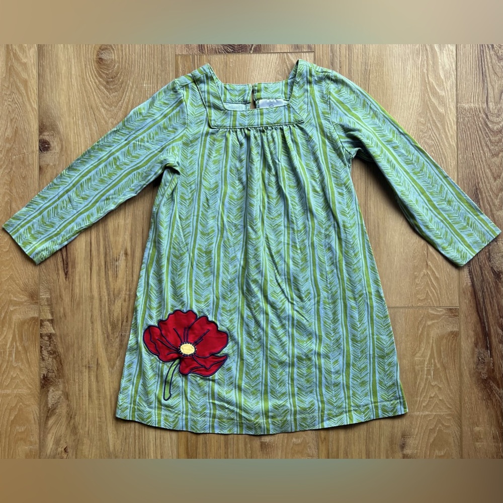 Hanna Andersson Long Sleeve Play Dress — Floral Patch | Youth Size 5